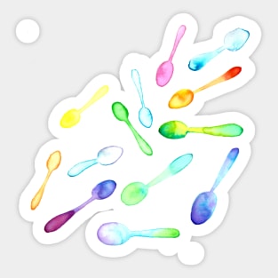 Falling Watercolor Spoons Sticker